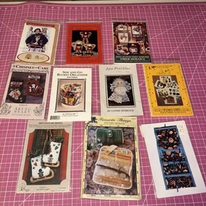 Lot 10 Craft Quilt Sewing Patterns • Christmas Stockings Organizer Bags Angels